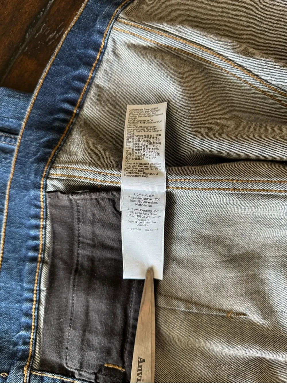 J. Crew Louisa Dark Blue Denim Jacket with Gold Buttons